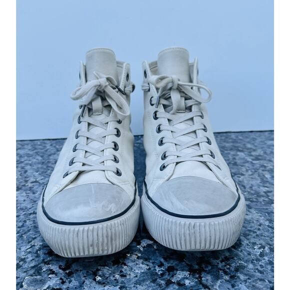 AllSaints Chalk White Leather Sneakers Hi Top Men’s Size 41 Used main image 7